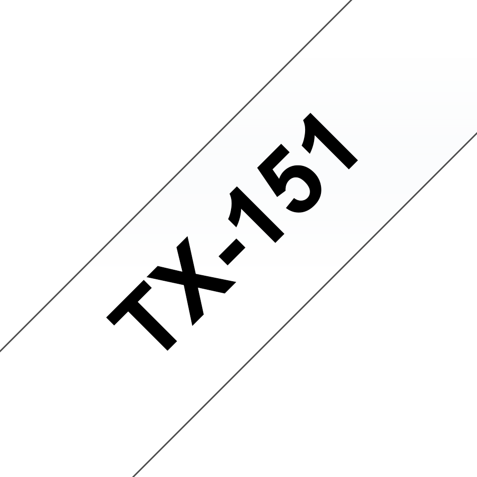 Brother TX-151 Schriftband – schwarz auf transparent